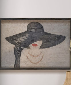 Lady with Hat Famous Art Mosaic